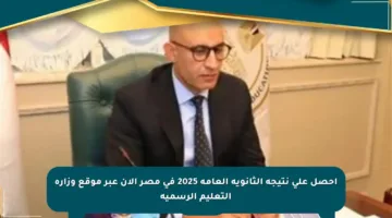 احصل على نتيجة الثانوية العامة 2025 في مصر الآن عبر موقع وزارة التعليم الرسمية